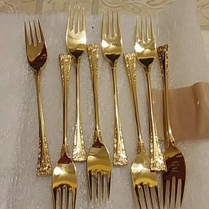 Beauvais stainless Gold salad forks